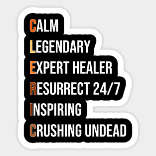 Cleric Healer Priest RPG Pnp Roleplaying Dungeon Meme Gift Sticker